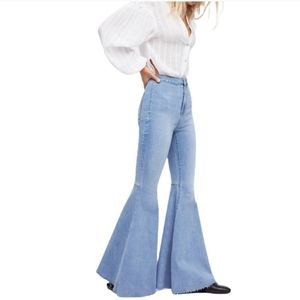Free People Light Blue Flare Jeans